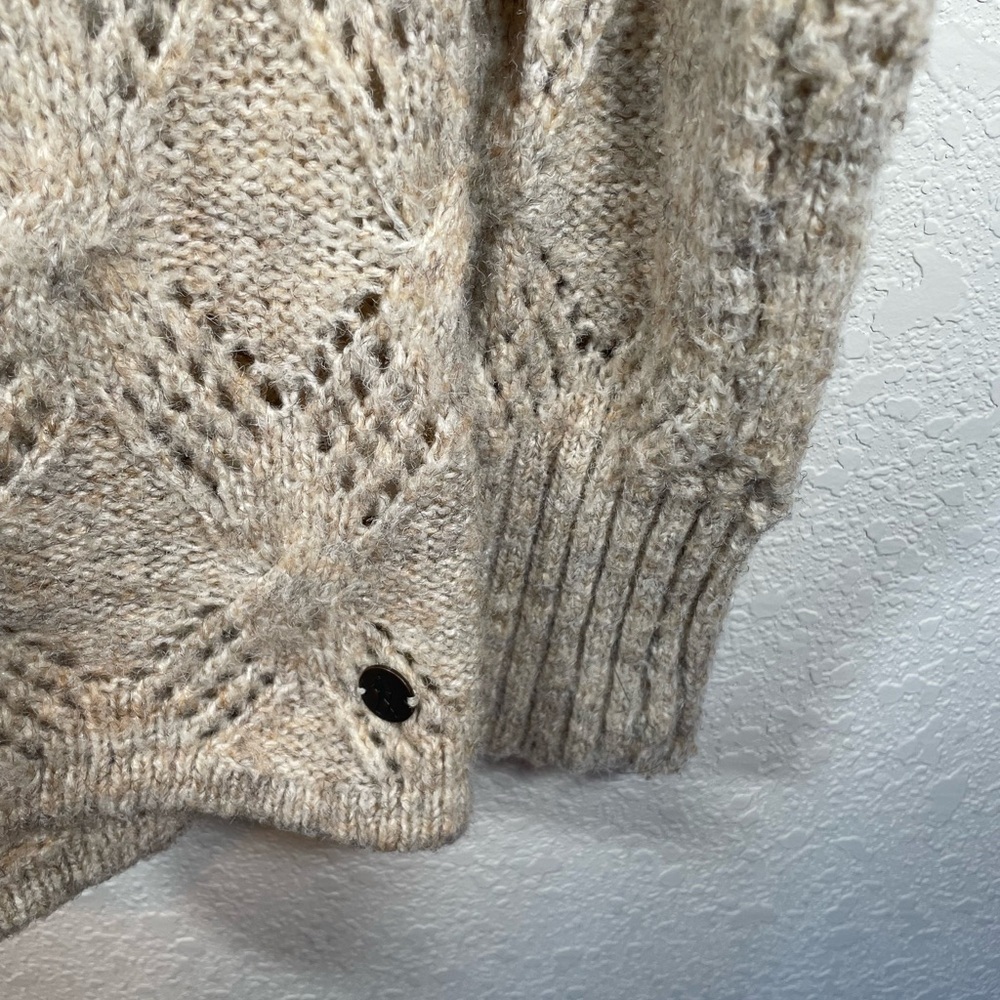 Royal Robbins Sierra Oatmeal Open Knit Cowl Neck Sweater - Picture 4 of 7